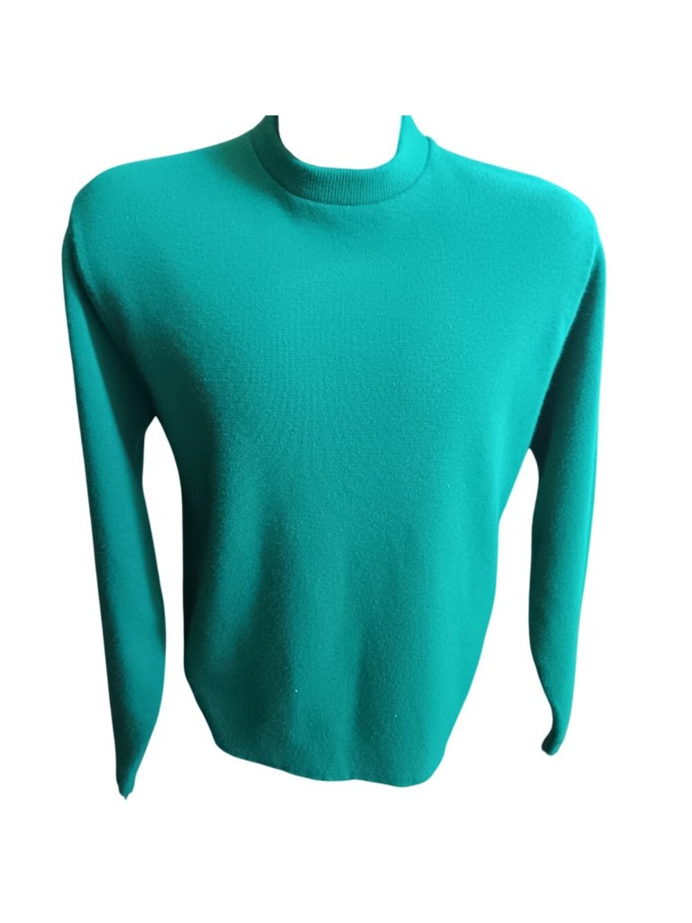 Vintage 1960's Men's Knit T-shirt Sweater Mr. Walker Green Pullover Acrylic Mod